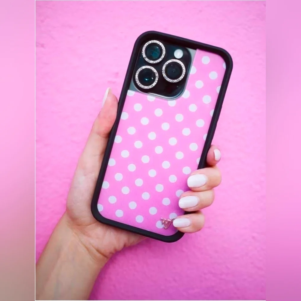 Wildflower Case Samsung Galaxy S25 Edge Pink with White Polka Dot Spots NEW